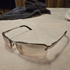 Ray Ban Semi-Rimless Sunglasses in Silver with Light Tinted Lenses Unisex